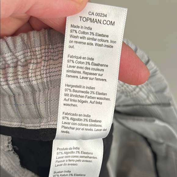 Topman Gray Plaid Drawstring Shorts - Picture 7 of 11